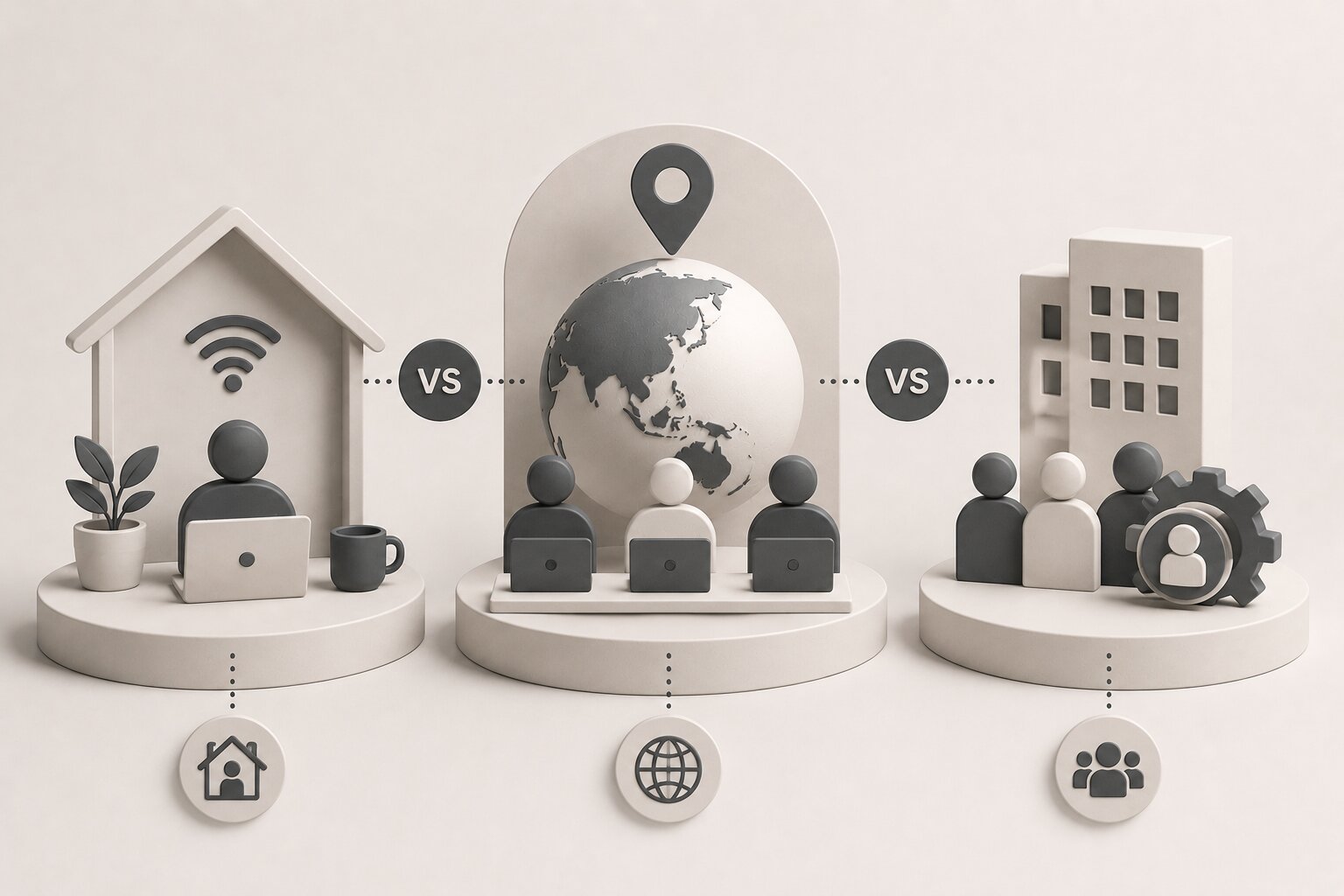 Remote vs offshore vs outsourcing comparison